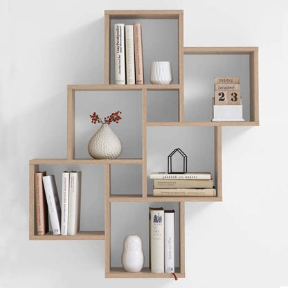 LAURIO 2 wandplank - Eiken decor - L81,2 x H94,3 x D15,7 cm