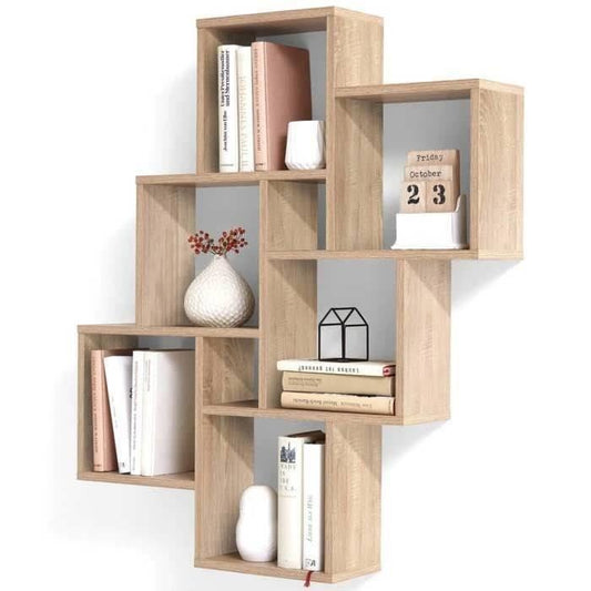 LAURIO 2 wandplank - Eiken decor - L81,2 x H94,3 x D15,7 cm