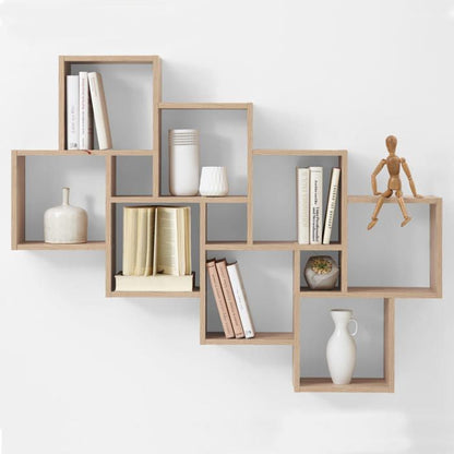 LAURIO 3 wandplank - Eiken decor - L94,5 x H120,8 x D15,7 cm -