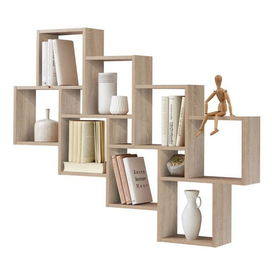 LAURIO 3 wandplank - Eiken decor - L94,5 x H120,8 x D15,7 cm -