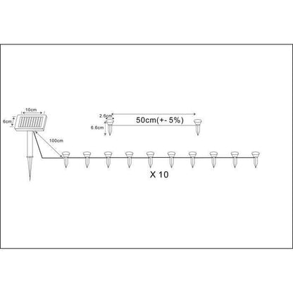 GALIX Garland 10 LED zonne-energie te planten - 5m