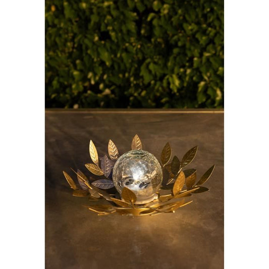Zonne-waterlelie GALIX G4495 - Metaal, Goud en gebarsten glas - 7 Lumen - 26 cm