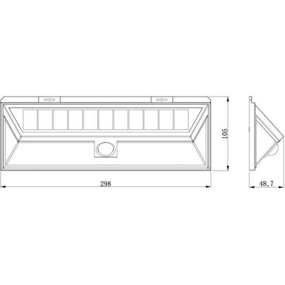 Zonnewandlamp - GALIX - G4565 - Zeer helder met bewegingssensor - 300 Lumen