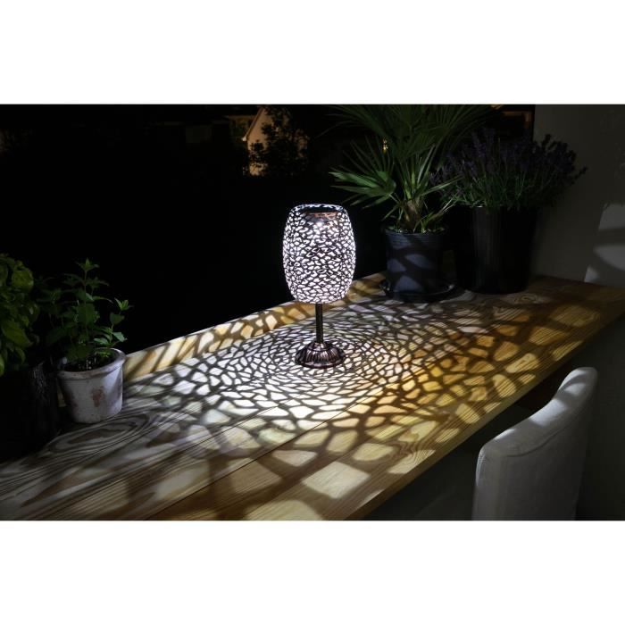 Zonnelantaarn - GALIX - G2003 - Koper metaal - Witte LED 10 lumen - H35 cm