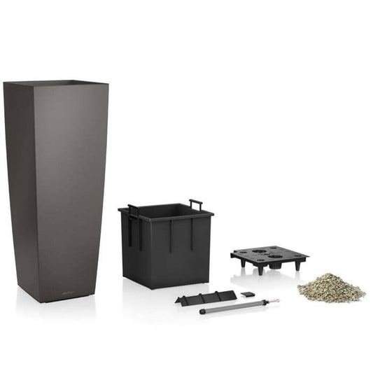 LECHUZA Bloembak Cubico Alto 40 ALL-IN-ONE Houtskool 18233 421494