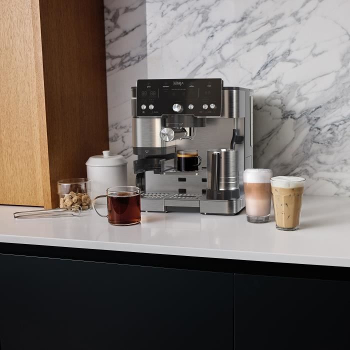 Espressomachine - NINJA - ES501EU Luxe Essential - 2 L - Digitaal display - Zwart / Roestvrij staal