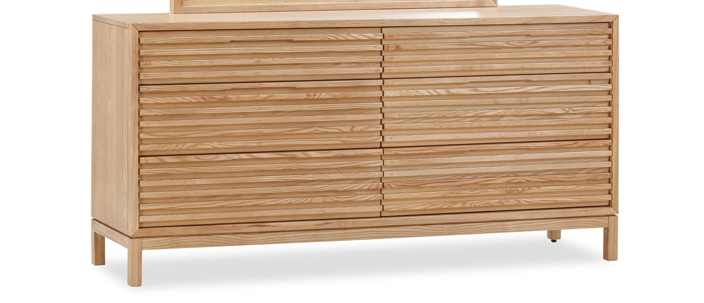 Tanner Zes Laden As Houten Dressoir in Vlasachtig