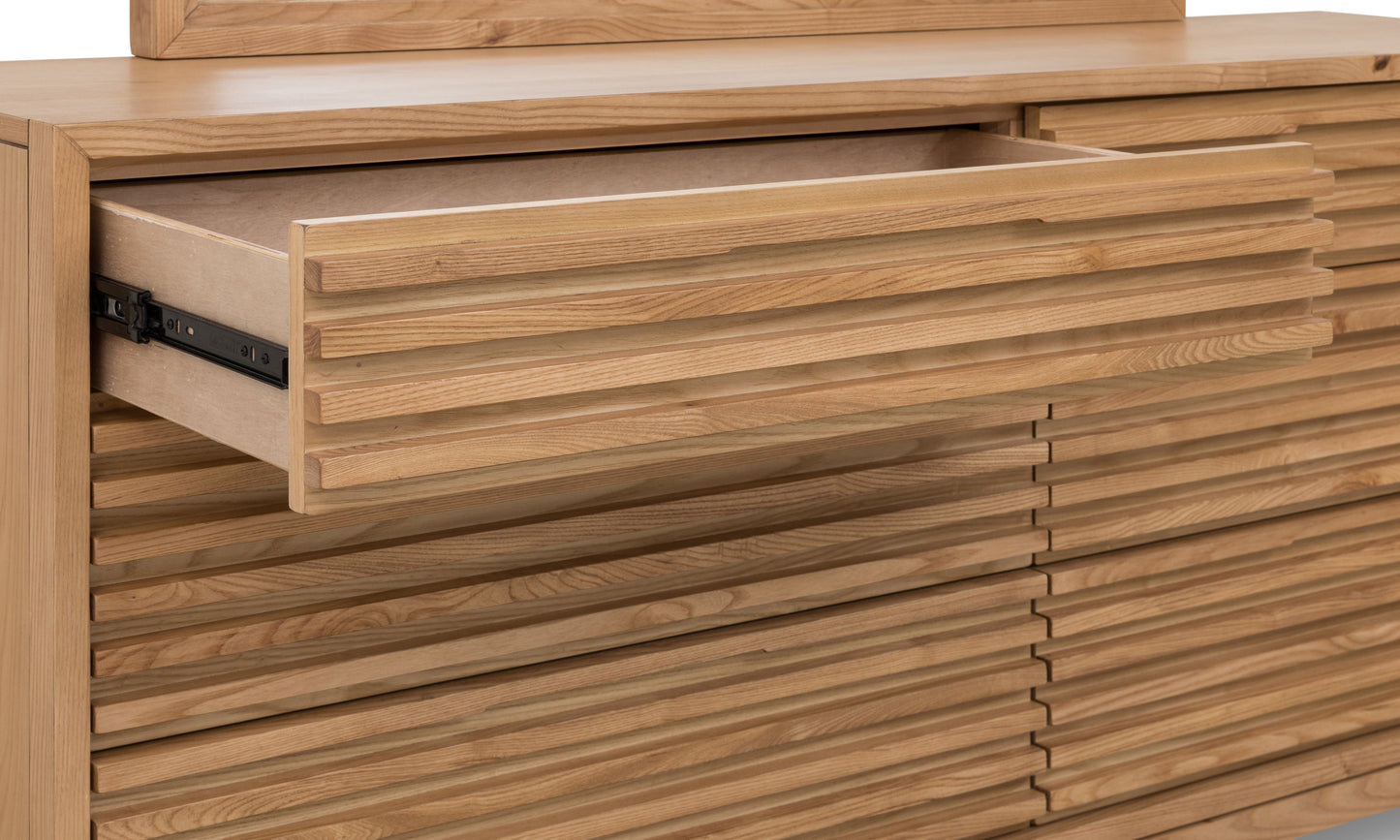 Tanner Zes Laden As Houten Dressoir in Vlasachtig