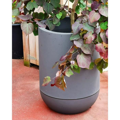 RIVIERA GRANIT TULIPE ronde bloembak - Kunststof - Diameter 50 cm - Grijs