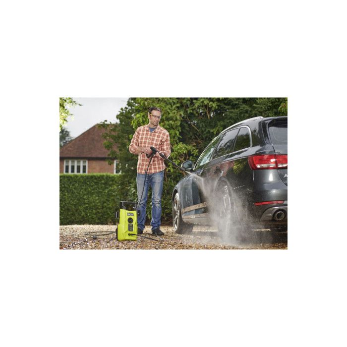 Hogedrukreiniger - RYOBI - 1400 W - 110 bar - 390 L - 5 m PVC-slang - Vario-lans - Turbolans - 0,35 L reinigingsmiddelmondstuk