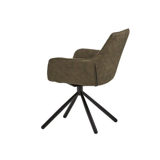 Rebel Spider eetkamerstoel - draaipoot 180ARS - Cowboy - Olive 411 (set van 2)
