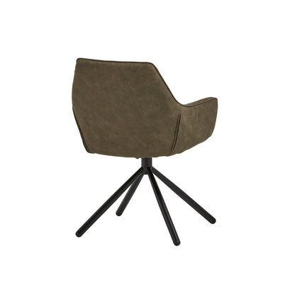 Rebel Spider eetkamerstoel - draaipoot 180ARS - Cowboy - Olive 411 (set van 2)