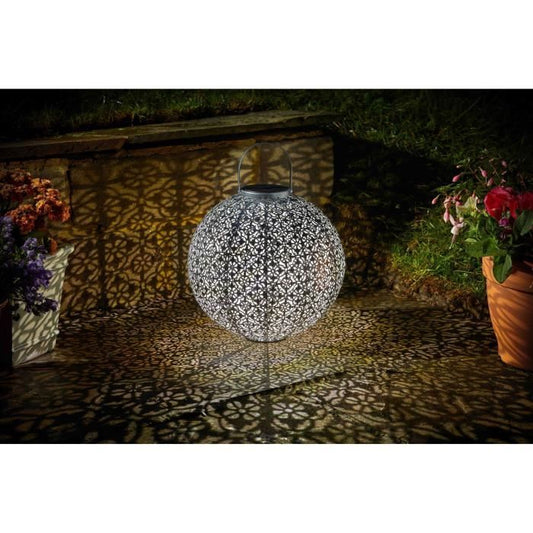 Zonnelantaarn Jumbo Damasque in open metalen werk.