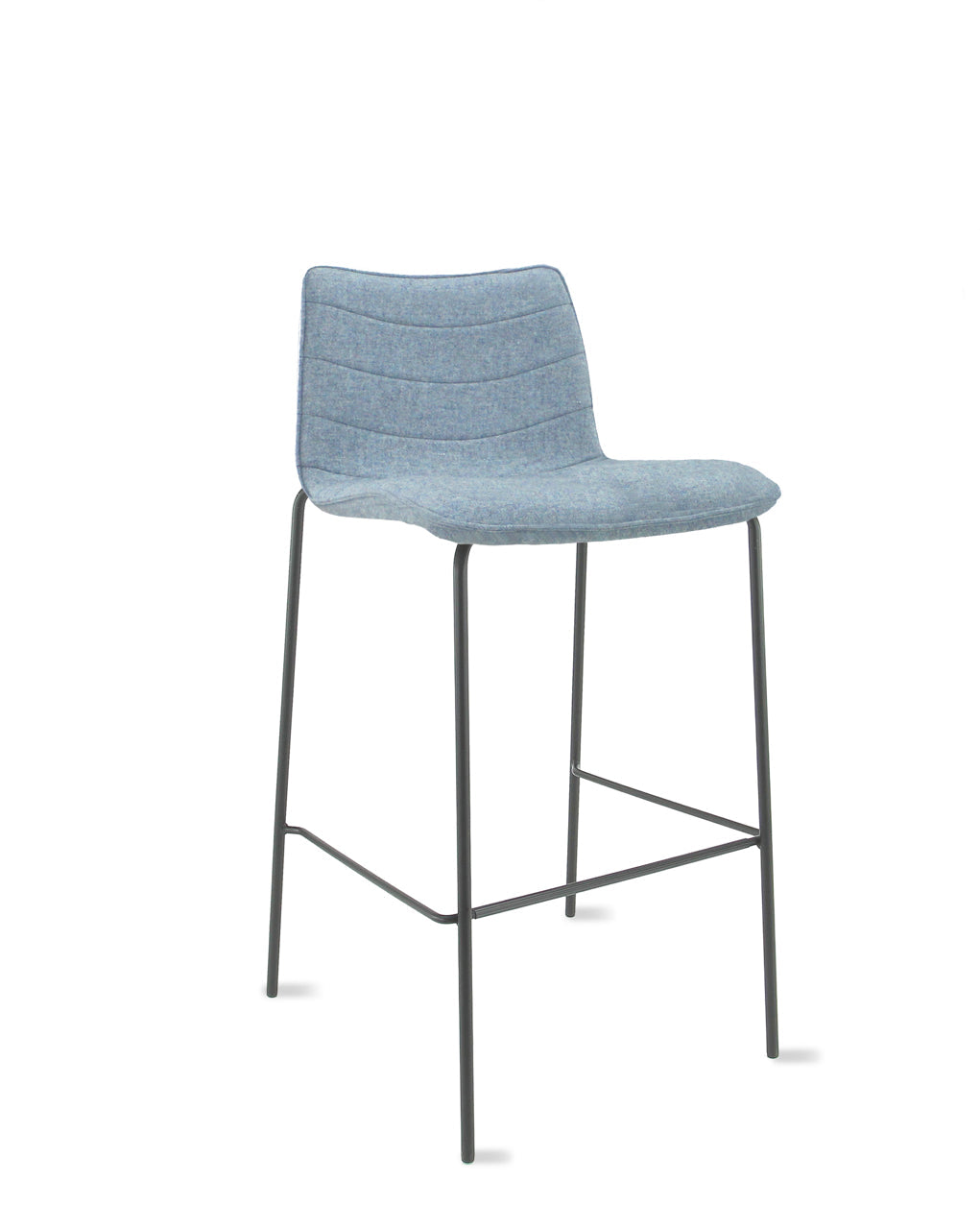 Werkliving Verona Barkruk 75 cm - Wolvilt Fenice 351 zachtblauw - frame zwart