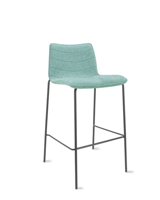 Werkwoon Verona Barkruk 75 cm - Wolvilt Fenice 455 zachtgroen - frame zwart