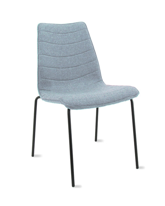 Eetkamerstoel / Vergaderstoel - Wolvilt Fenice 351 zachtblauw - frame zwart