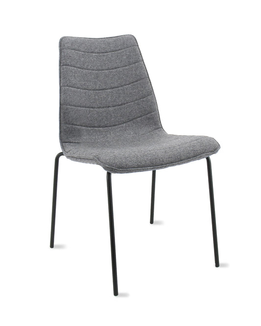 Eetkamerstoel / Vergaderstoel - Wolvilt Fenice 602 Middengrijs - frame zwart