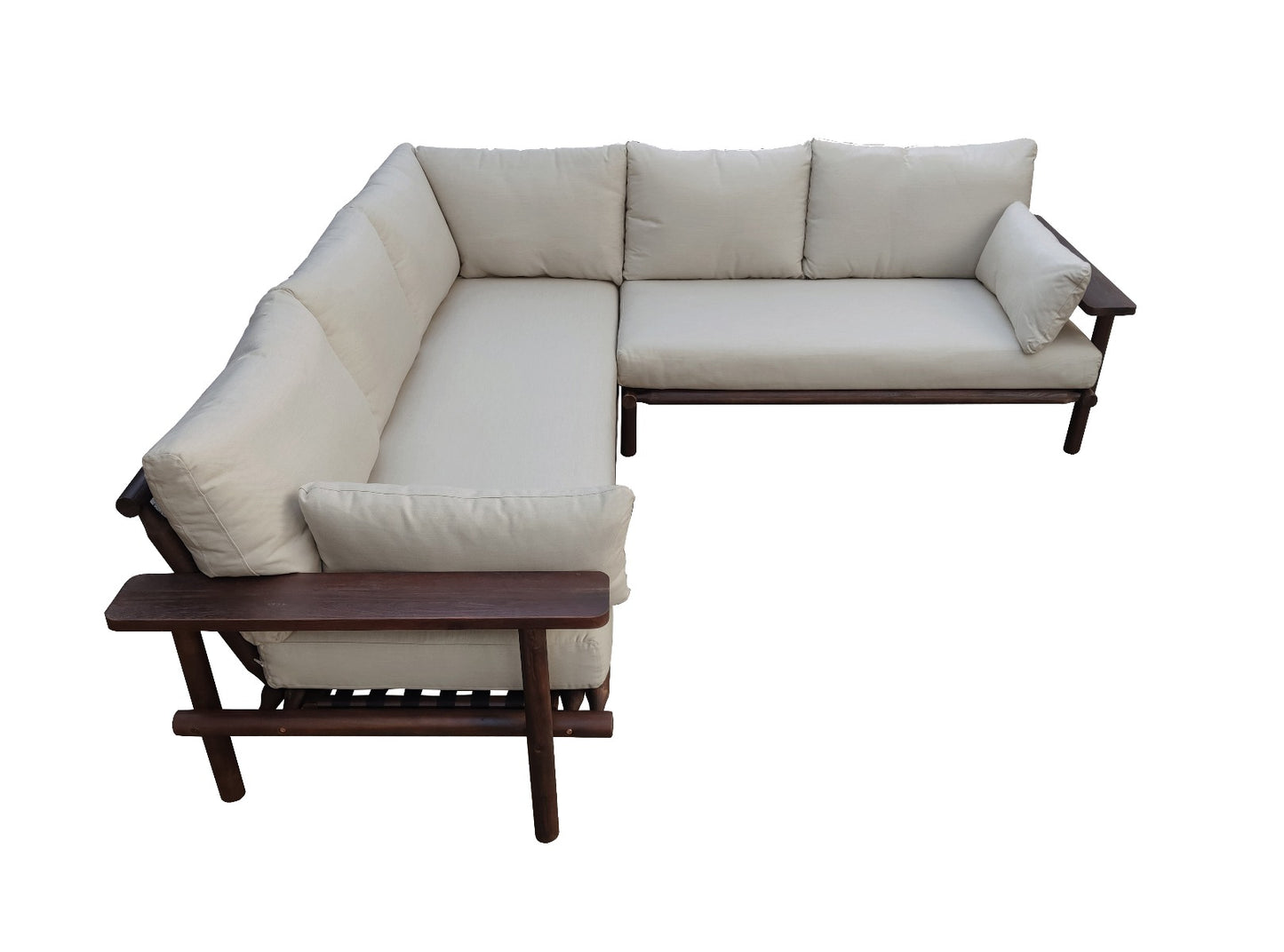 Zambra Lounge Hoekset - 3 stuks - Gevlochten Buitenkant Plat Off White