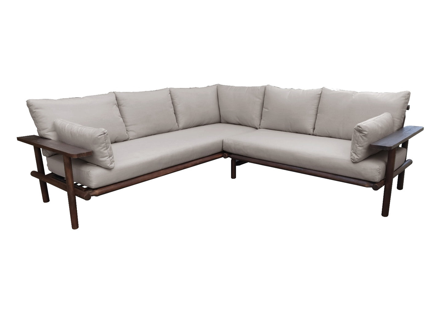 Zambra Lounge Hoekset - 3 stuks - Gevlochten Buitenkant Plat Off White
