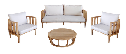 Mataro Loungeset - 4 stuks - Hout Acacia Licht Teak Look