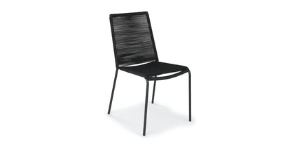 Novara Stapelbare Bijzetstoel - Staal Zwart (set van 4)