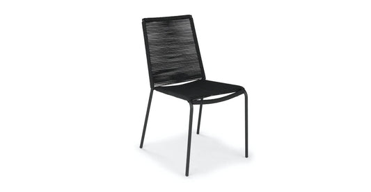 Novara Stapelbare Bijzetstoel - Staal Zwart (set van 4)