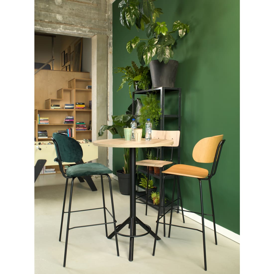 Werk- en woonkruk Hoog Society Bo - Boucle Petrol