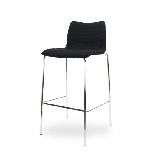 Werkwoon Verona Barkruk - Zwart Mirage - Chroom onderstel